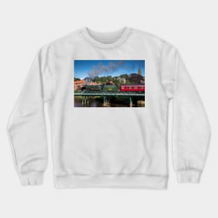 Steam Loco "Repton" at Ruswarp Bridge Crewneck Sweatshirt